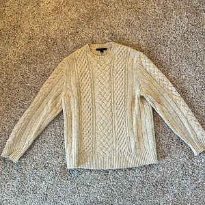 Beige cable, net, express sweater